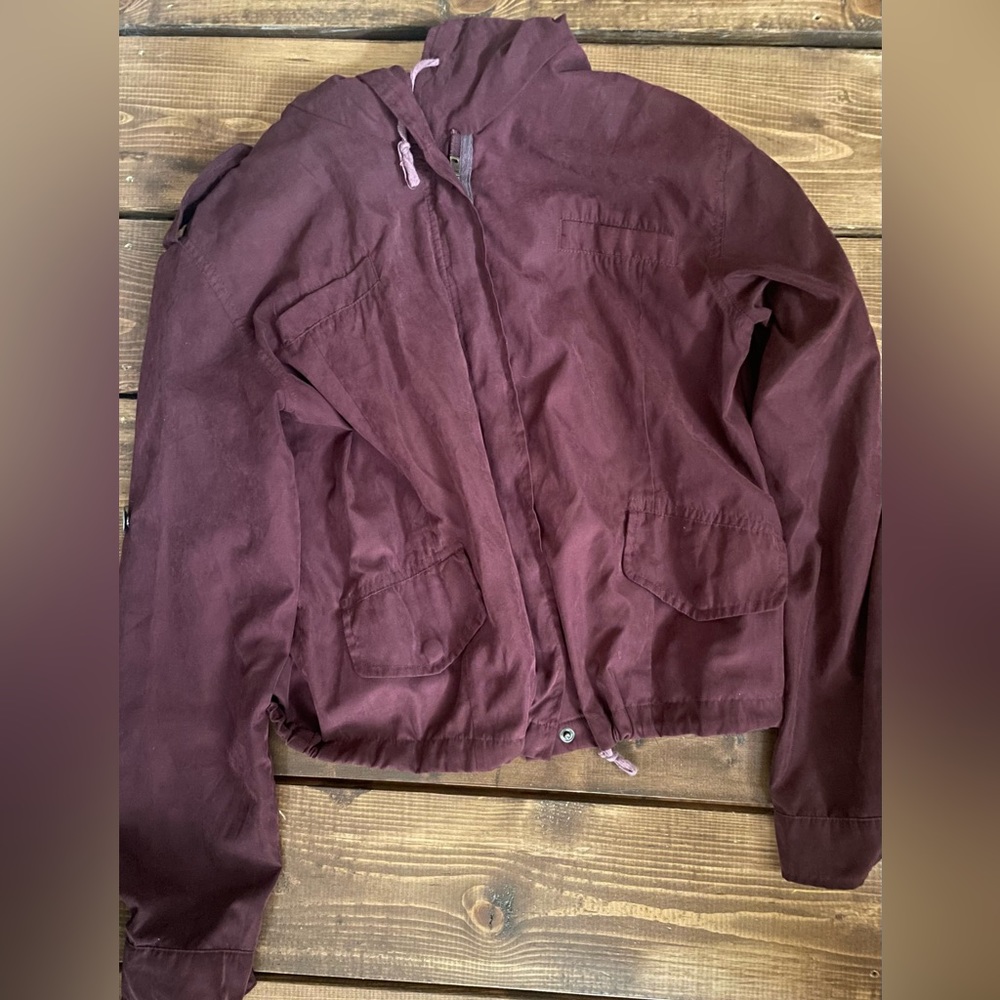 Brandy Melville Maroon Zipper Jacket